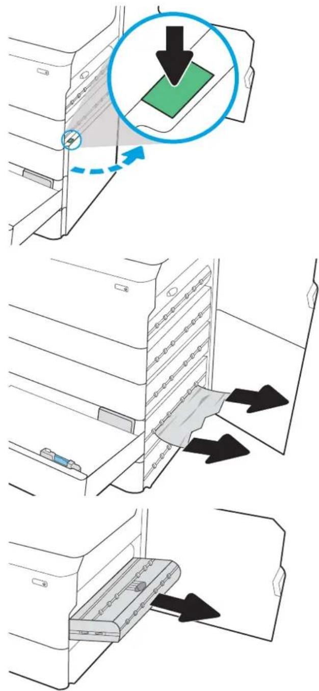 HP PageWide Managed Color MFP P77940 - Suppression des bourrages papier dans le bac de sortie - 15.E1.yz ; 15.C1.Az - 6