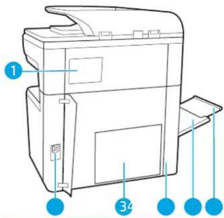HP PageWide Managed Color MFP P77940 - Vue arrière de l'imprimante et ports d'interface - 1