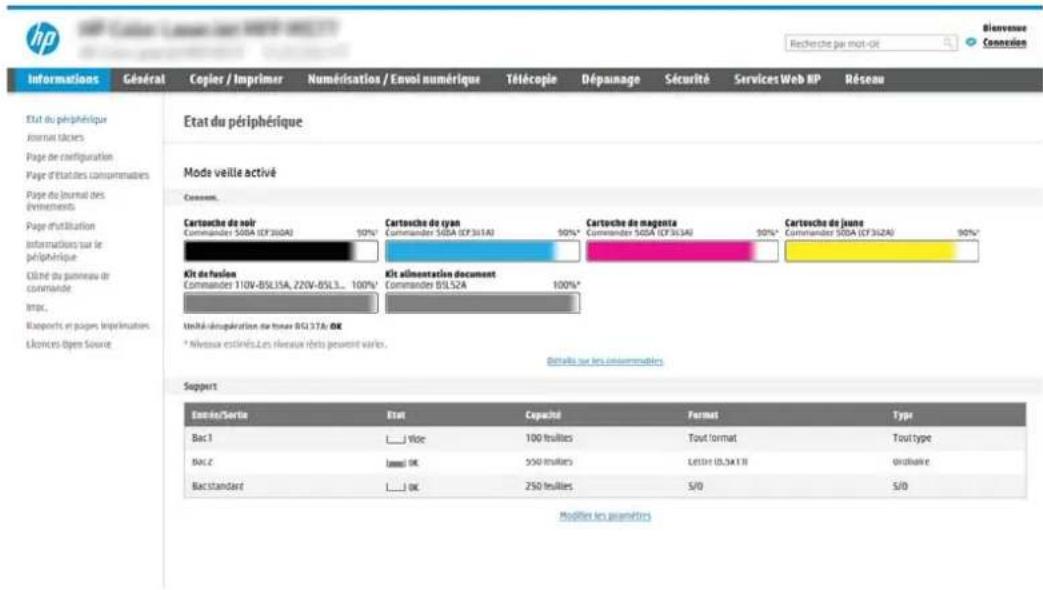 HP PageWide Managed Color MFP P77940 - Etape 1 : accès au serveur Web intégré HP - 2