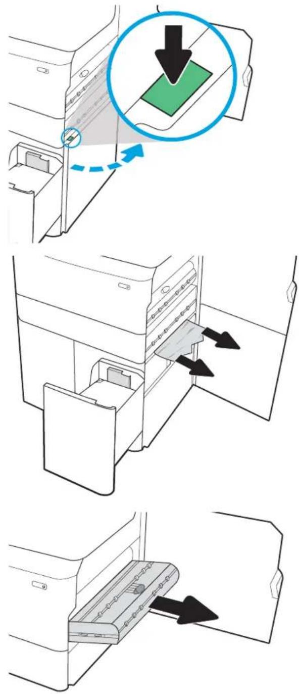 HP PageWide Managed Color MFP P77940 - Suppression des bourrages papier dans le bac de sortie - 15.E1.yz ; 15.C1.Az - 8