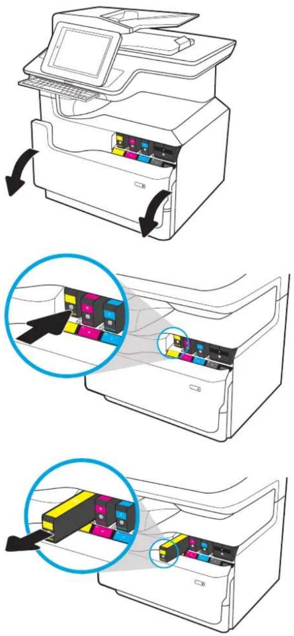 HP PageWide Managed Color MFP P77940 - Retrait et replacement des cartouches - 1