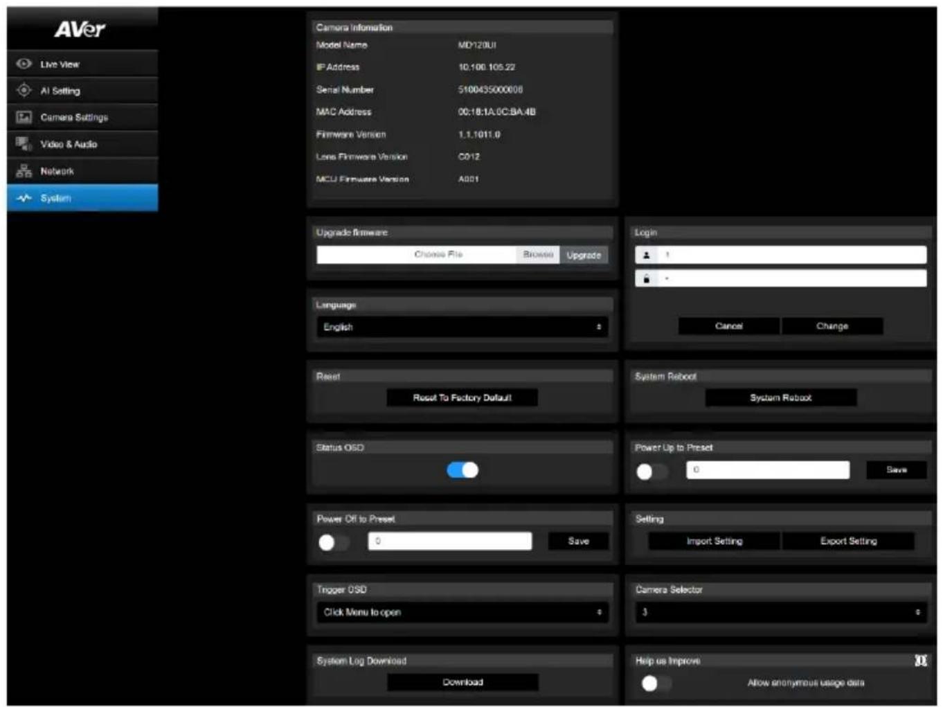AVer MD120UI - 系統 (System) - 1