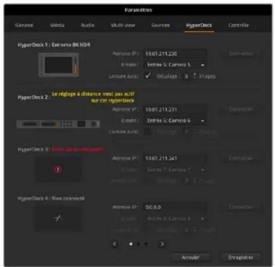 Blackmagic Design ATEM Television Studio HD8 - Paramètres de l'HyperDeck - 1