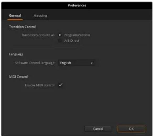Blackmagic Design ATEM Television Studio HD8 - General Preferences - 1