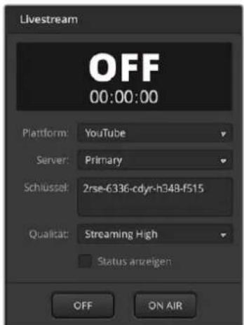 Blackmagic Design ATEM Television Studio HD8 - Konfigurieren der Einstellungen für YouTube Studio - 1