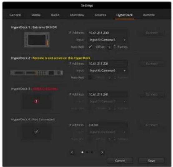 Blackmagic Design ATEM Television Studio HD8 - HyperDeck Settings - 1