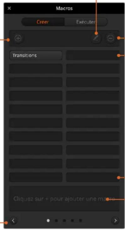 Blackmagic Design ATEM Television Studio HD8 - Boutons flèches et icônes représentant les pages : - 1