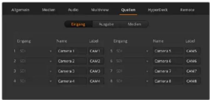 Blackmagic Design ATEM Television Studio HD8 - Quellen - 1