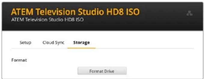 Blackmagic Design ATEM Television Studio HD8 - Cómo formatear la memoria interna mediante el programa ATEM Setup - 1