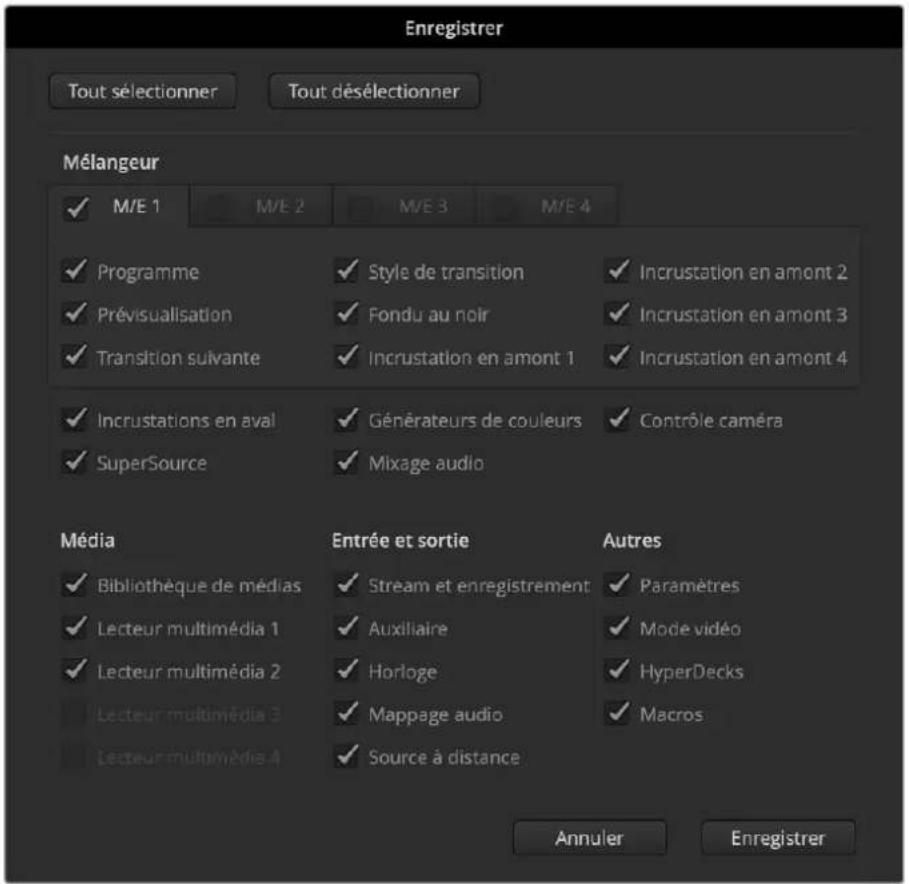 Blackmagic Design ATEM Television Studio HD8 - Sauvegarder les paramètres en tant que fichier XML - 1
