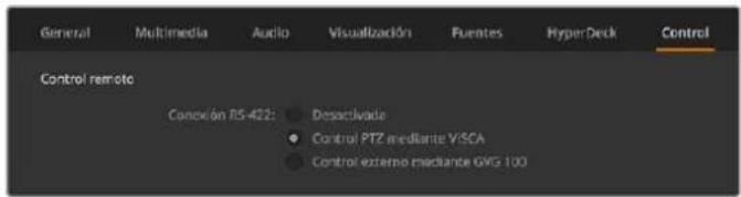 Blackmagic Design ATEM Television Studio HD8 - Ajustes de control remoto - 1