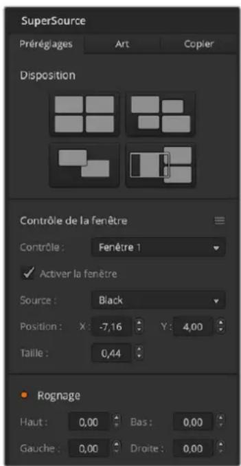 Blackmagic Design ATEM Television Studio HD8 - Positionnement des sources - 1