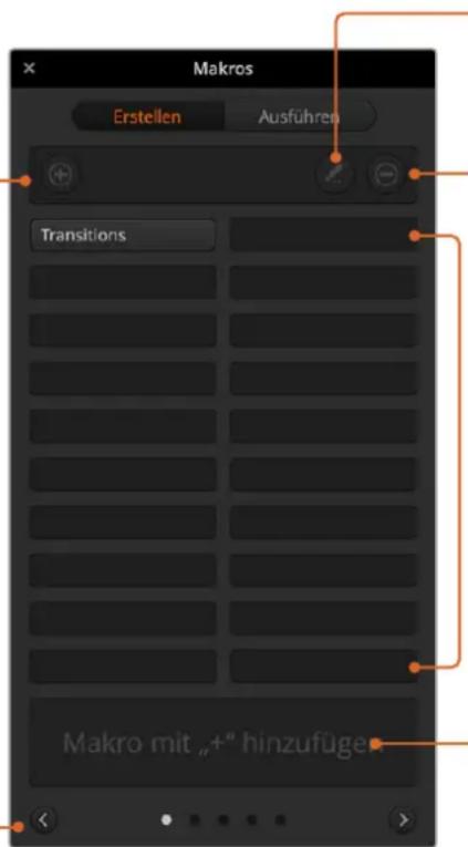 Blackmagic Design ATEM Television Studio HD8 - Pfeilschaltflächen und Seitensymbole: - 1