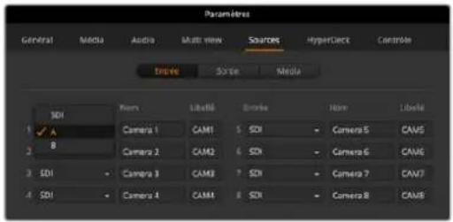 Blackmagic Design ATEM Television Studio HD8 - Sélectionner l'entrée - 1