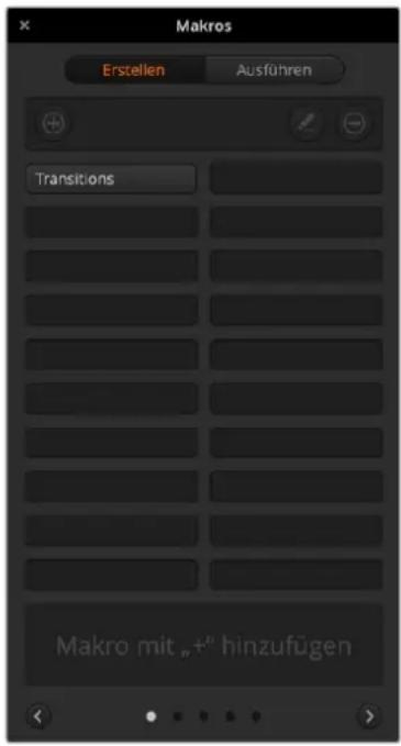 Blackmagic Design ATEM Television Studio HD8 - Das Makrofenster in ATEM Software Control - 1