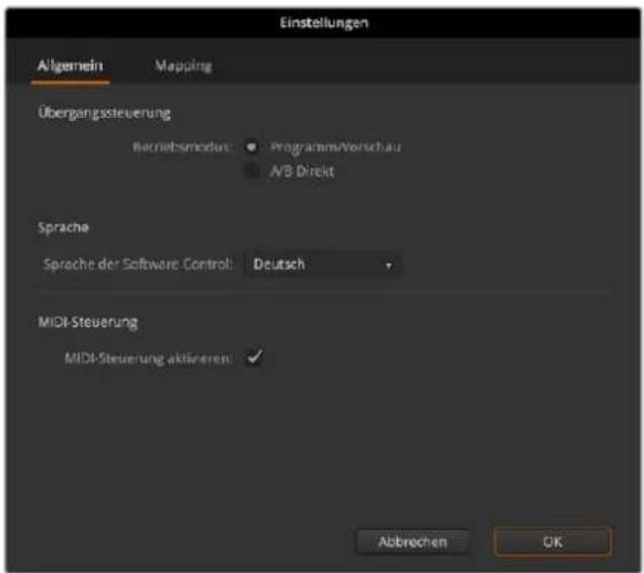 Blackmagic Design ATEM Television Studio HD8 - Allgemeine Einstellungen - 1