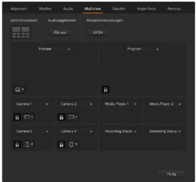 Blackmagic Design ATEM Television Studio HD8 - Multiview-Einstellungen - 1