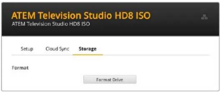 Blackmagic Design ATEM Television Studio HD8 - ATEM Setupで内部ストレージをフォーマット - 1