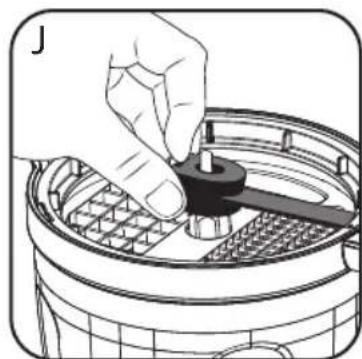 PowerXL BL7019 - Montaje del disco para cortar en cubos - 1