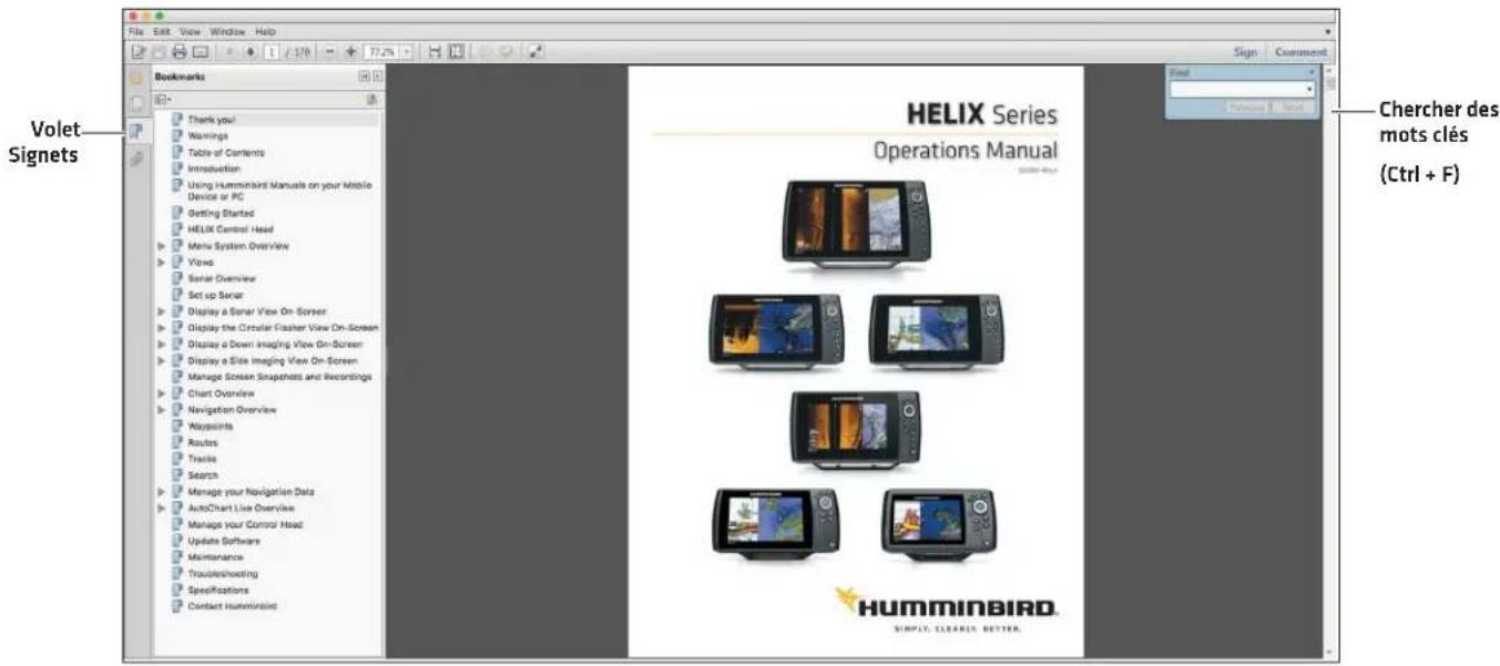 Vollet Signets HELIX Series Operations Manual Chercher des mots clés (Ctrl + F) HUMMINBIRD. SIMPLY CLEARLY, BETTER