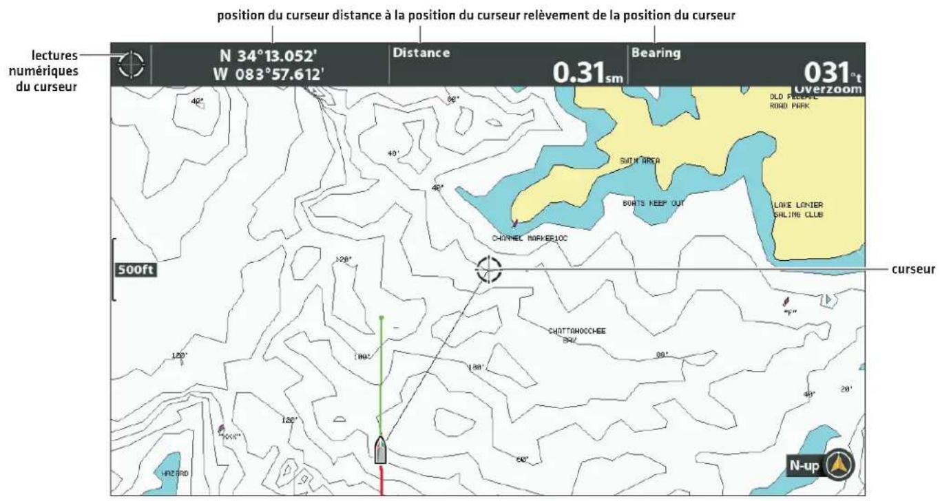 position du curseur distance à la position du curseur relèvement de la position du curseur lectures numériques du curseur N 34°13.052' W 083°57.612' Distance 0.31 sm Bearing 031°t Overzoom OLD FROCCHEE ROAD PARK SOUTH AREA BURTS KEEP OUT LAKE LANIER SALING CLUB CHANNEL MARKSELOC 500ft 120° CHATTANOCHEE 394° 120° 180° 180° 80° 40° 20° N-up