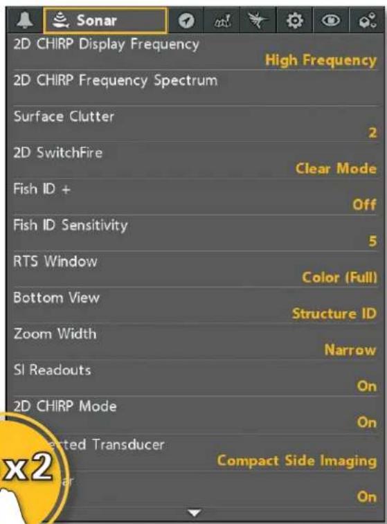 HUMMINBIRD HELIX 10 MSI+ GPS G4N CHO - Ouverture du menu principal - 1