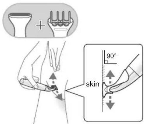 PANASONIC ES-WM31 - Set the provided bikini comb to the bikini trimmer head and trim. - 1