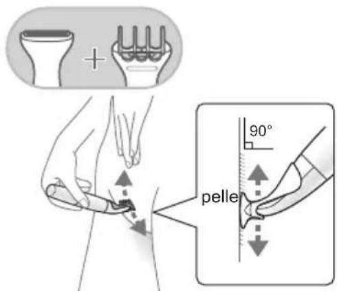 PANASONIC ES-WM31 - Posizionare il pettine per zona bikini in dotazione sulla testina del rifinitore per zona bikini e rifinire. - 1