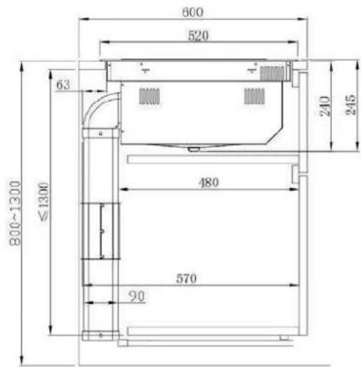 HOOVER HIH8ICF - Cabinet and Flue Pipe Size - 2