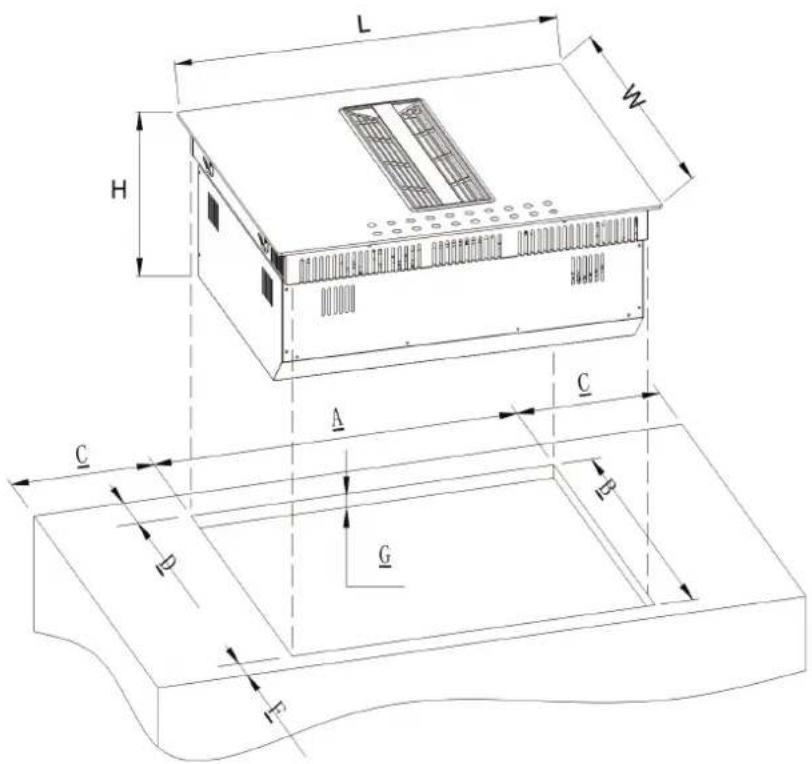 HOOVER HIH6ICF - INSTALLATIONENS DIMENSION - 1