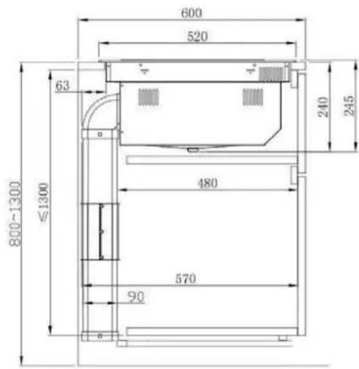 HOOVER HIH6ICF - Kaapin ja savuhormin koko - 2
