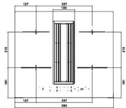 HOOVER HIH6ICF - Dimensioni del mobile e della canna fumaria - 4