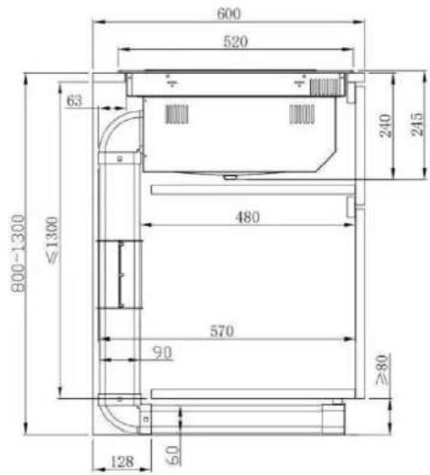 HOOVER HIH6ICF - Cabinet and Flue Pipe Size - 1