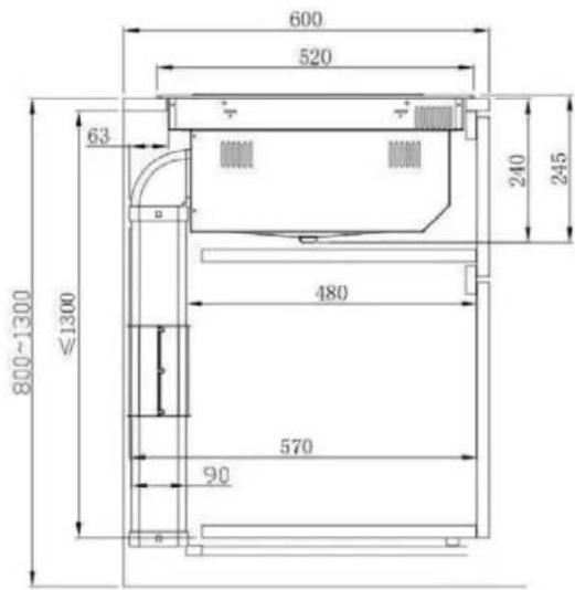 HOOVER HIH6ICE - Cabinet and Flue Pipe Size - 2