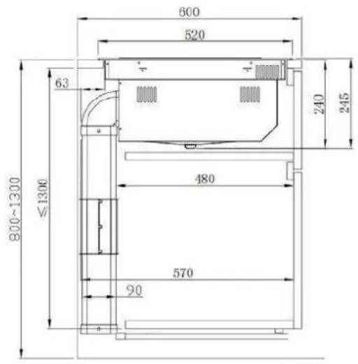 HOOVER HIH8ICE - Cabinet and Flue Pipe Size - 2