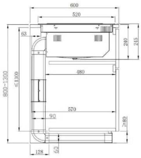 HOOVER HIH8ICE - Cabinet and Flue Pipe Size - 1