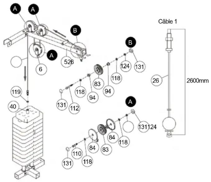 A A B 6 526 119 40 131 112 118 94 83 94 118 124 131 Câble 1 2600mm A 131 124 110 118 84 83 118 131 124