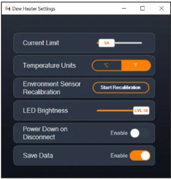 CELESTRON Smart DewHeater and Controller 2x - SETTINGS - 1