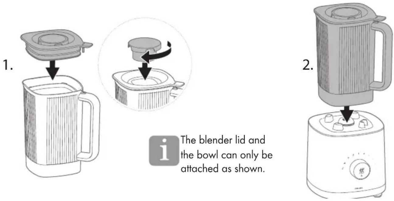 Zwilling Enfinigy Table Blender - Putting the blender bowl on the base - 1