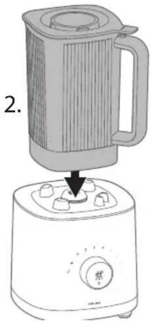 Zwilling Enfinigy Table Blender - Collocazione della caraffa sulla base del mixer - 2