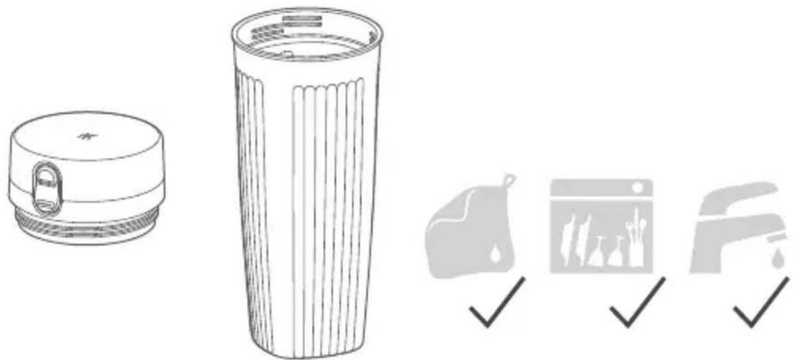 Zwilling Enfinigy Personal Blender - Rengöra blenderbehållare och behållarlock - 1