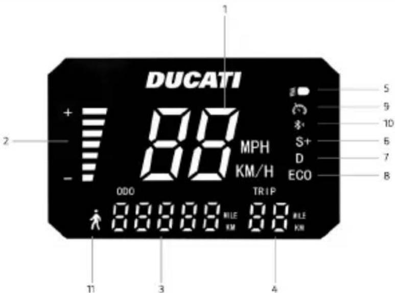 DUCATI PRO-III Advanced Safety - Informace o ovladačích/Ovládací panel - 8