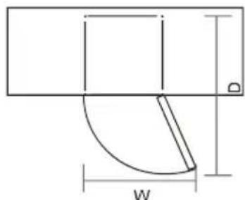 COMFEE RCT210WH2 - Wymagania Dotyczne Miejsca na Drzwi - 1