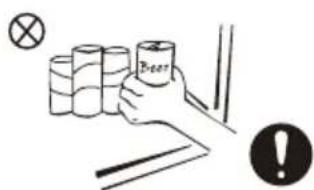 COMFEE RCB169WH2 - WARNINGS RELATED TO PLACING ITEMS - 2