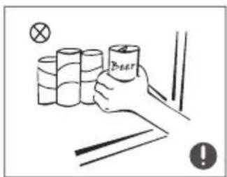 COMFEE RCC395WH2 - Warnings related to placing items - 3