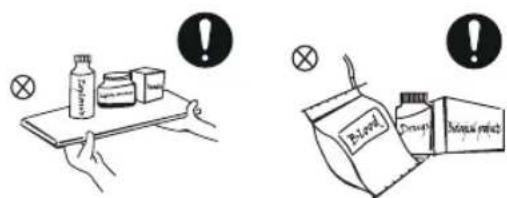 COMFEE RCC554WH2 - WARNINGS RELATED TO PLACING ITEMS - 1