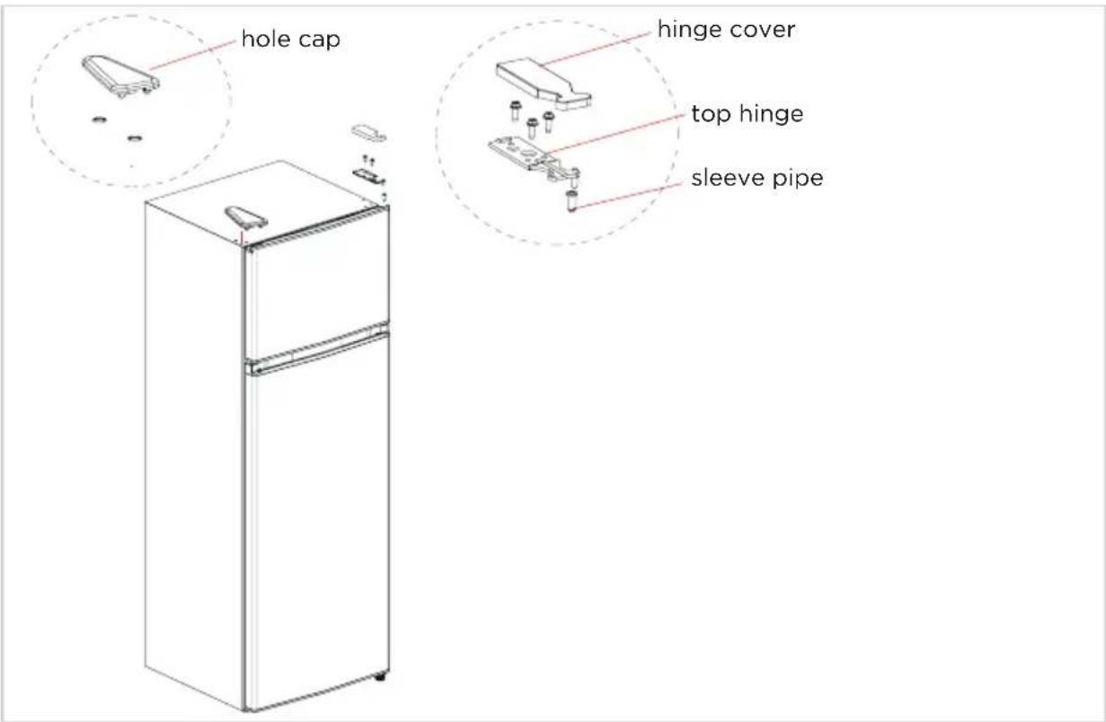 COMFEE RCT323WH2 - Parts already mounted on the door (as shipped): - 8