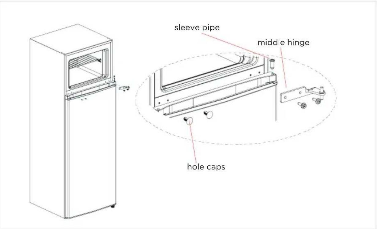 COMFEE RCT323WH2 - Parts already mounted on the door (as shipped): - 9