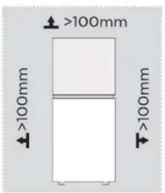 COMFEE RCT323WH2 - Dimensões e folgas - 1