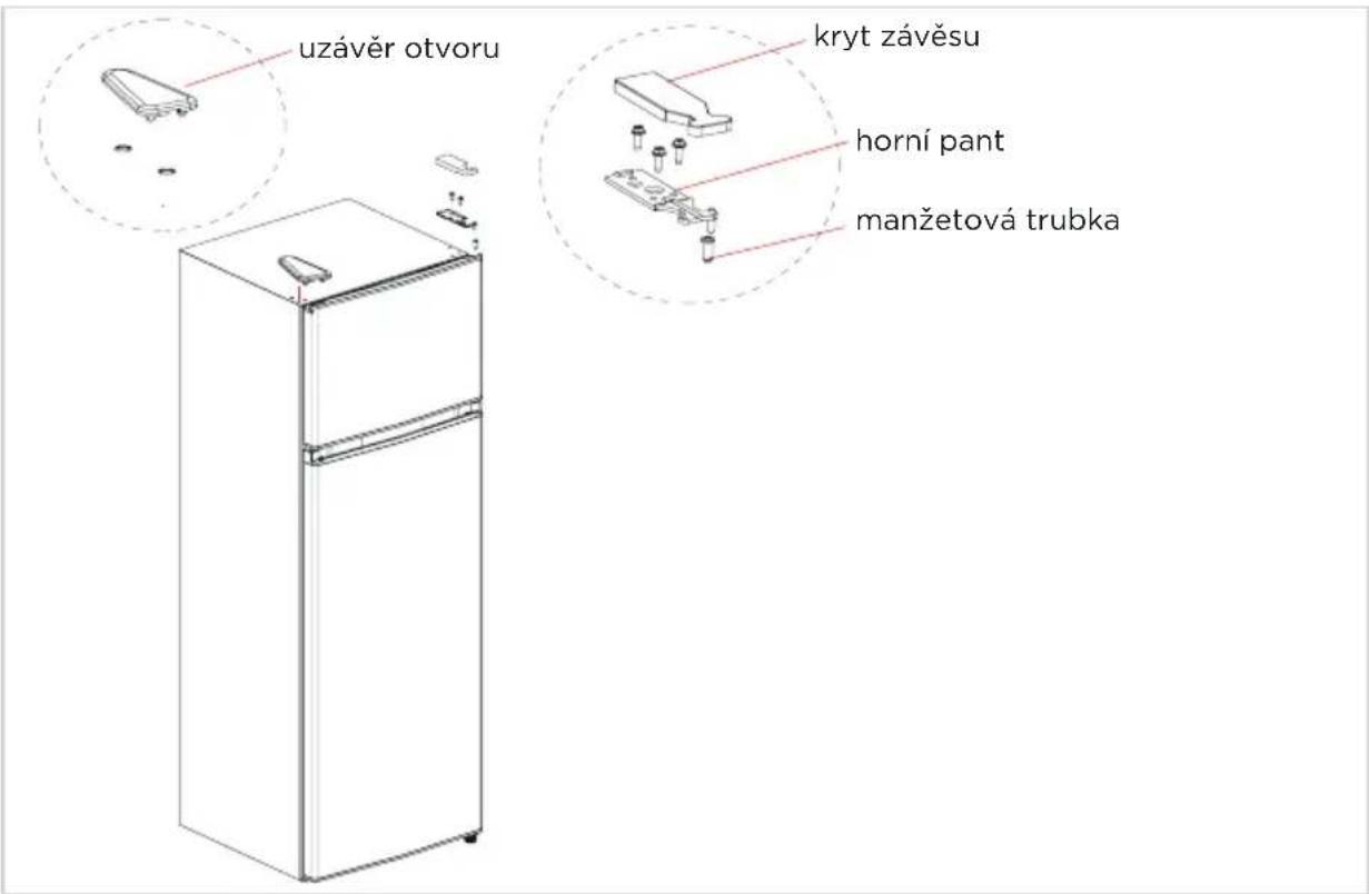 COMFEE RCT323WH2 - Díly již namontované na dveřích (jak jsou dodávány): - 8